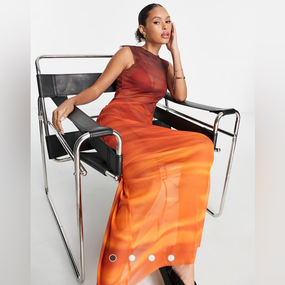 Na-Kd x Elin Warnqvist sunset mesh dress, medium, NWT - Picture 2 of 12